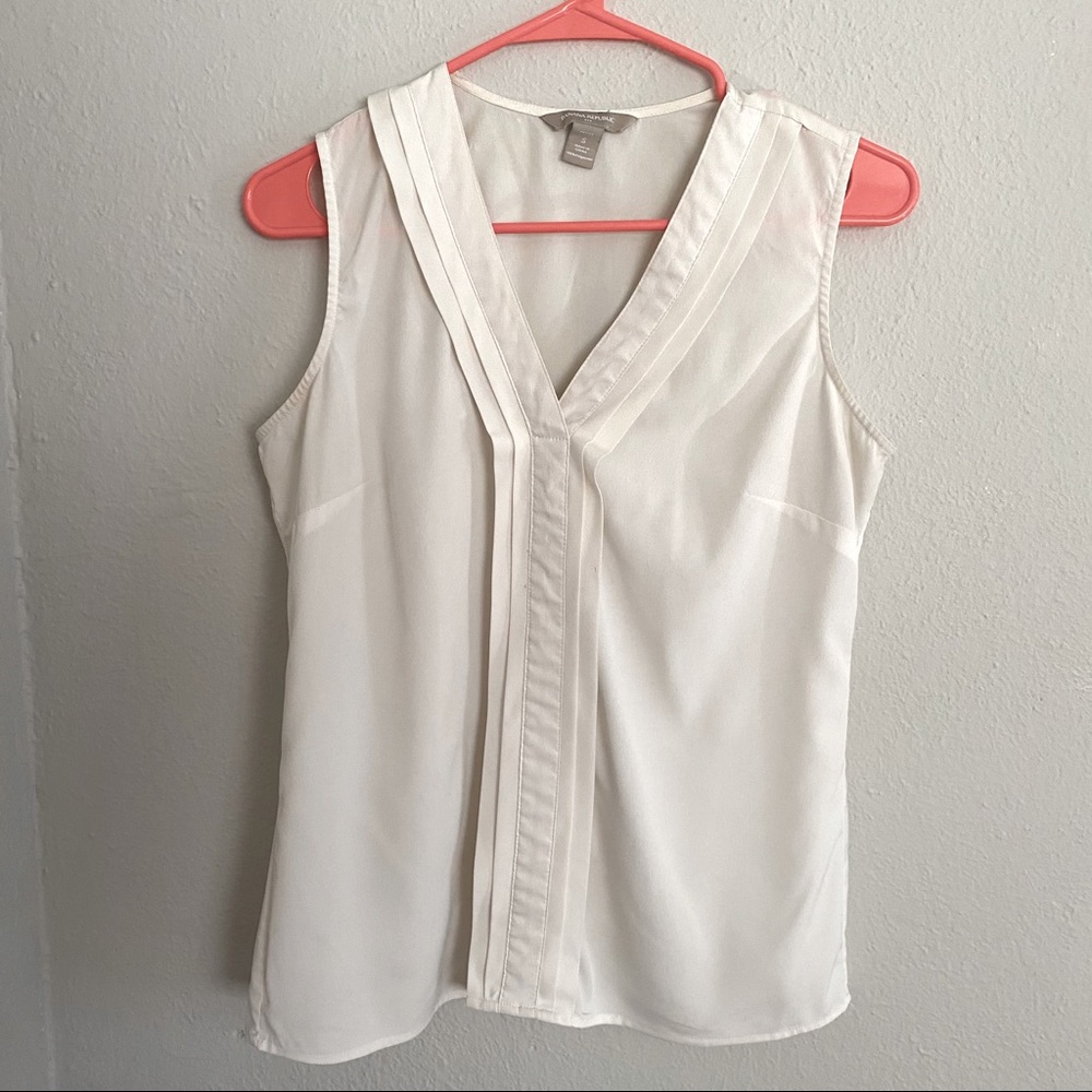 Sleeveless Cream Blouse